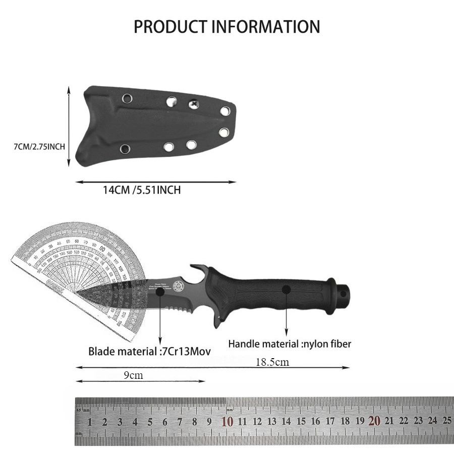 High-hardness Straight Knife 7 - Edc Carry Fixed Blade のレビューと価格