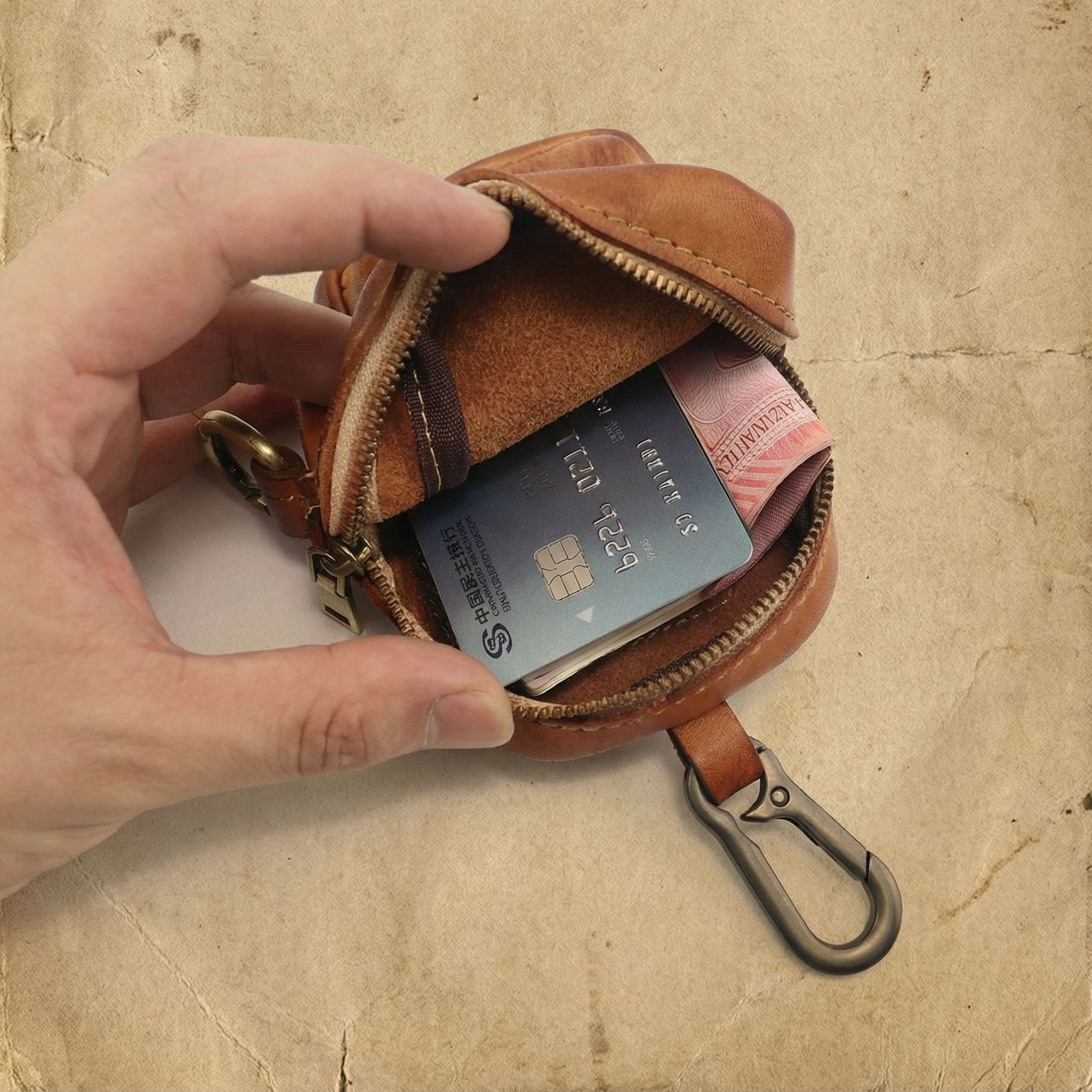 Rugged Vintage Leather Mini Cl - Edc Carry Coins のレビューと価格