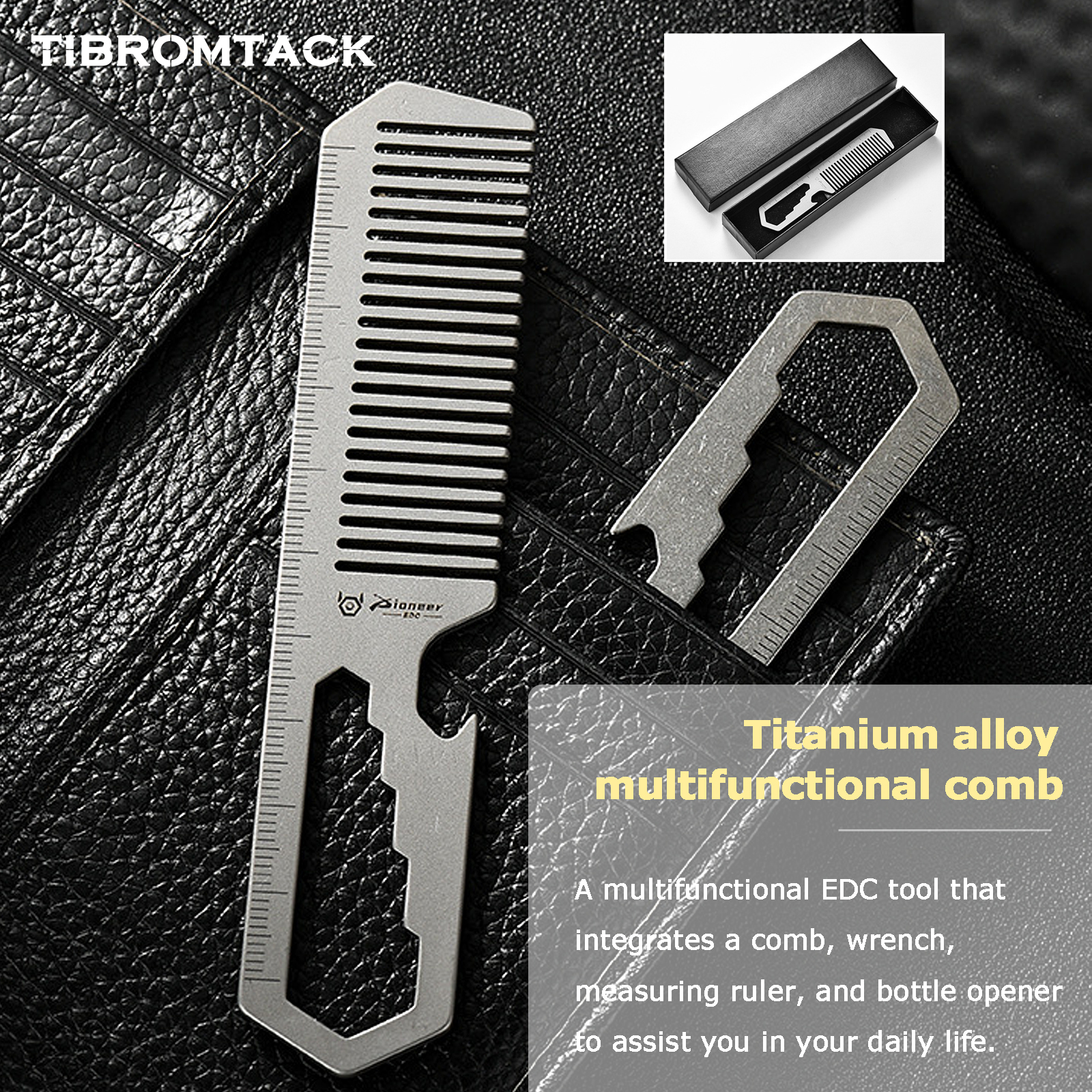 TIBROMTACK Titanium 4-in-1 EDC - Comb Pocket Titanium のレビューと価格