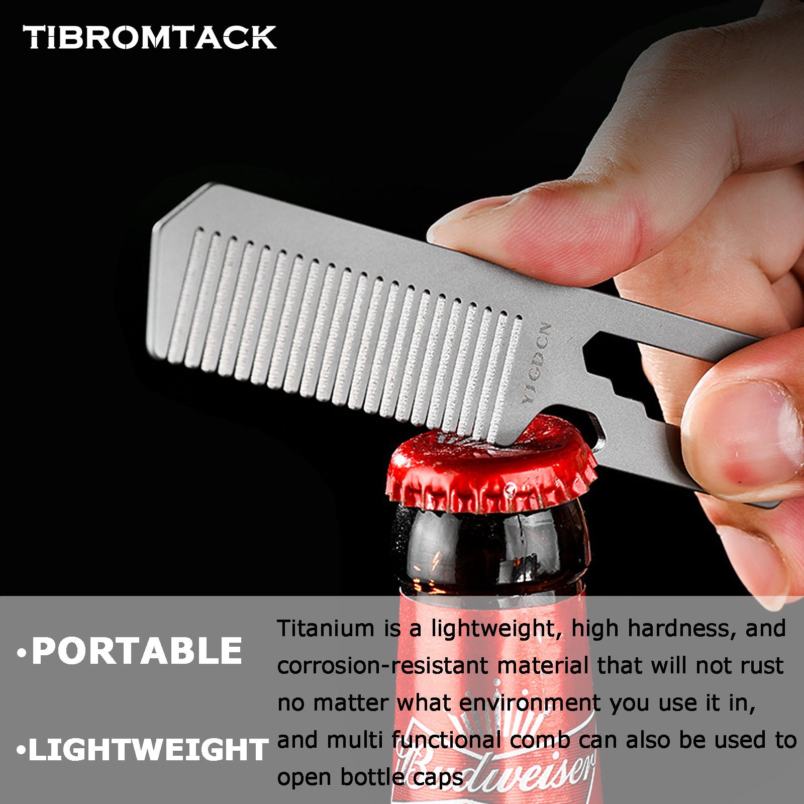 TIBROMTACK Titanium 4-in-1 EDC - Comb Pocket Titanium のレビューと価格