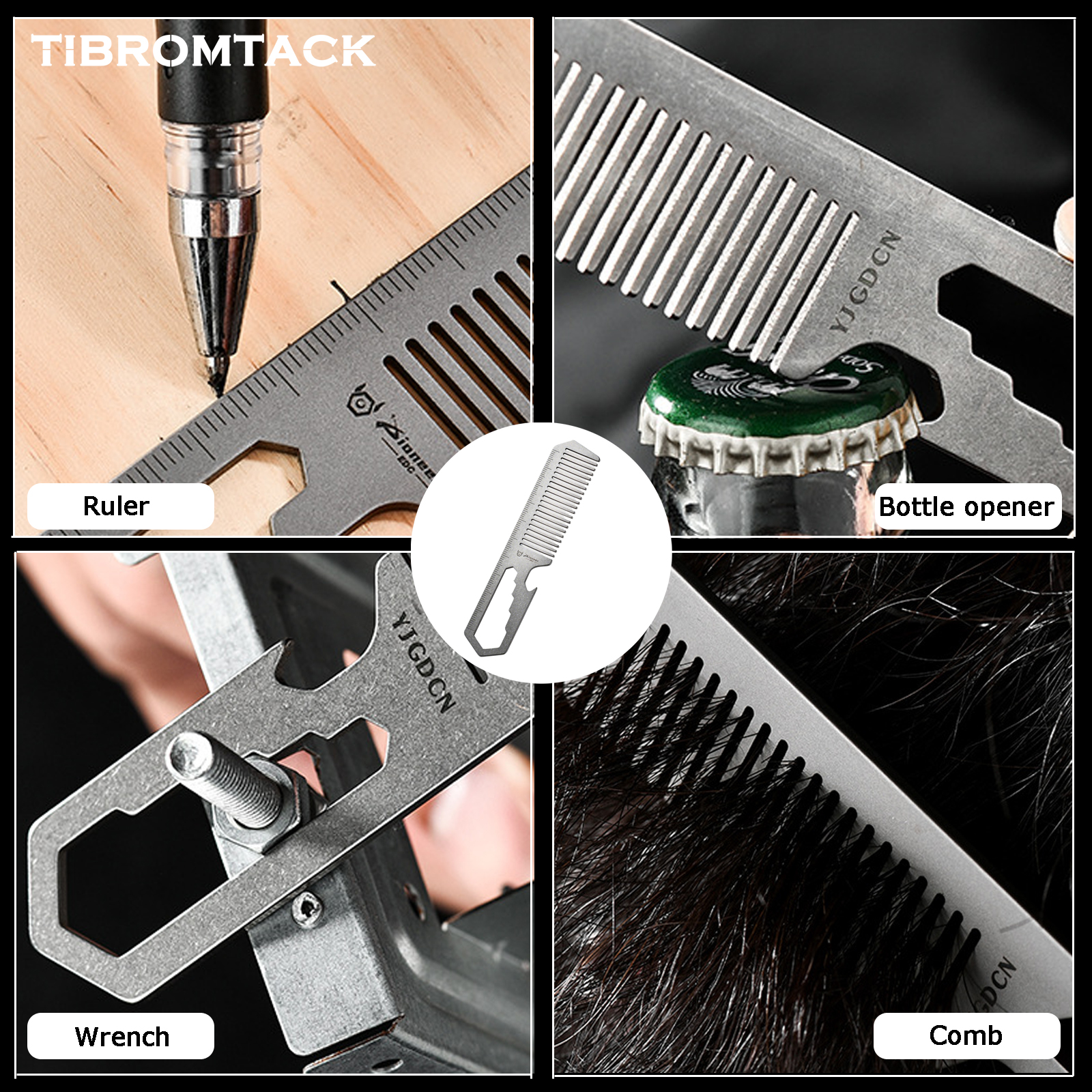 TIBROMTACK Titanium 4-in-1 EDC - Comb Pocket Titanium のレビューと価格