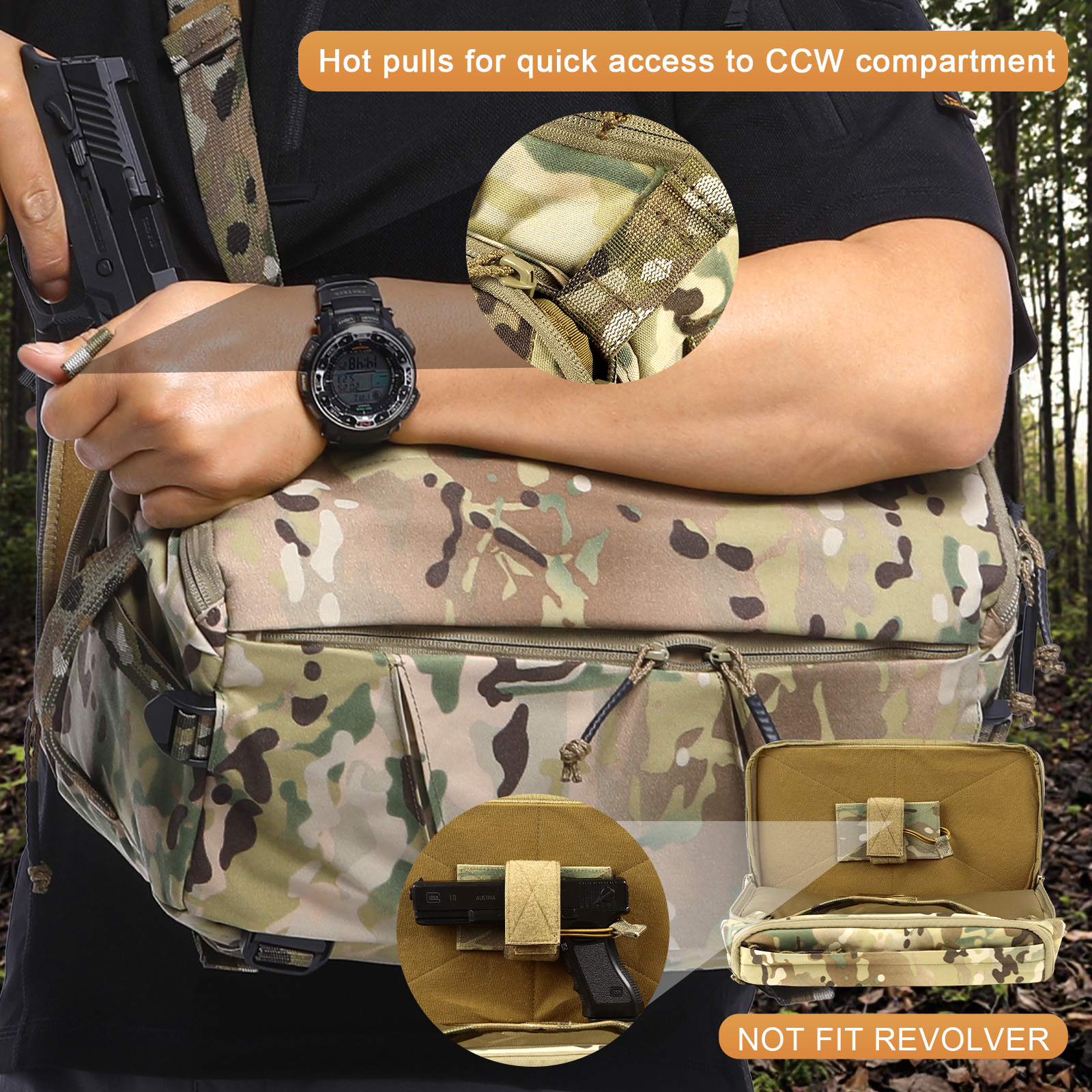 VOTAGOO 13L Tactical Sling Bag - Edc Concealed Carry Bag のレビューと価格